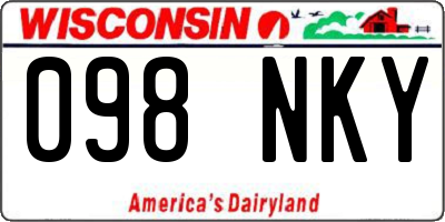 WI license plate 098NKY