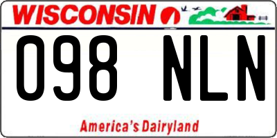 WI license plate 098NLN