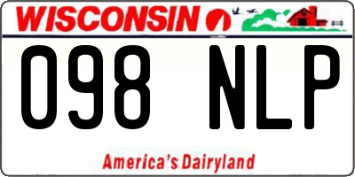 WI license plate 098NLP