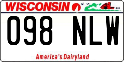 WI license plate 098NLW