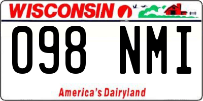 WI license plate 098NMI