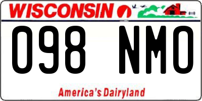 WI license plate 098NMO