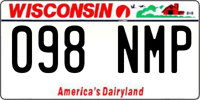 WI license plate 098NMP