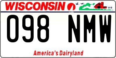 WI license plate 098NMW