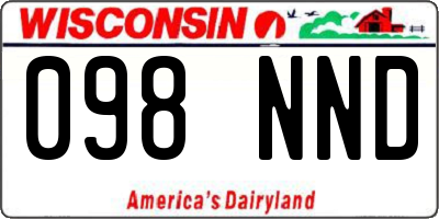 WI license plate 098NND