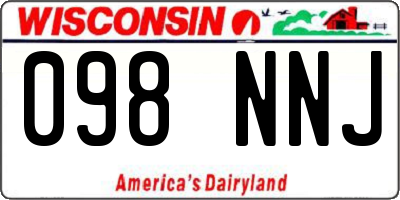 WI license plate 098NNJ