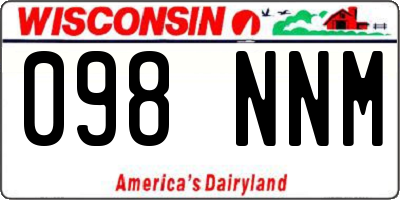 WI license plate 098NNM