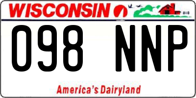 WI license plate 098NNP