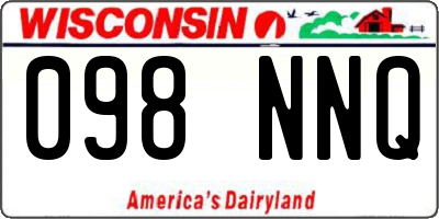 WI license plate 098NNQ