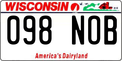 WI license plate 098NOB