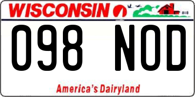 WI license plate 098NOD