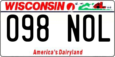 WI license plate 098NOL