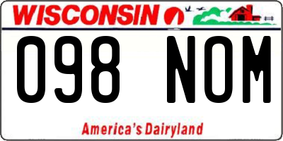 WI license plate 098NOM