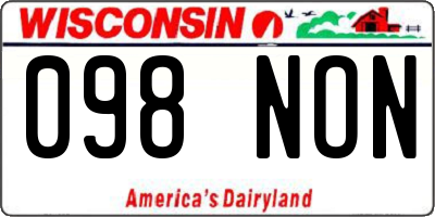 WI license plate 098NON