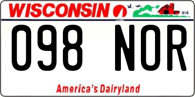 WI license plate 098NOR