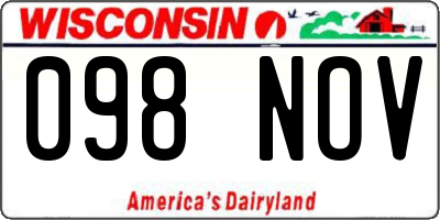 WI license plate 098NOV