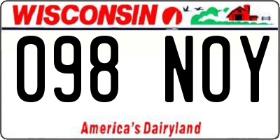 WI license plate 098NOY