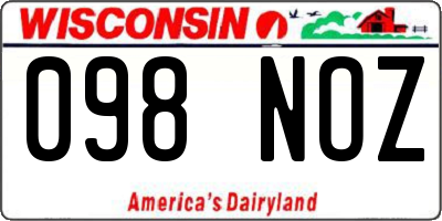 WI license plate 098NOZ
