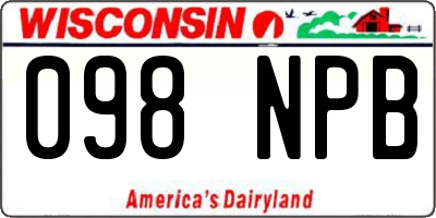 WI license plate 098NPB