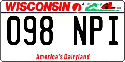 WI license plate 098NPI
