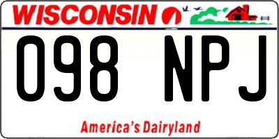 WI license plate 098NPJ