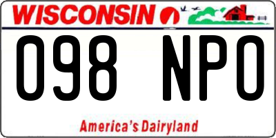 WI license plate 098NPO