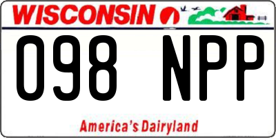 WI license plate 098NPP