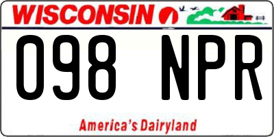 WI license plate 098NPR