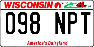 WI license plate 098NPT