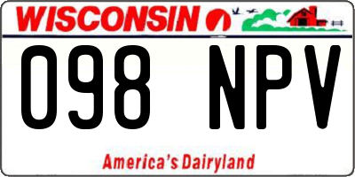WI license plate 098NPV