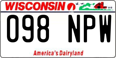 WI license plate 098NPW