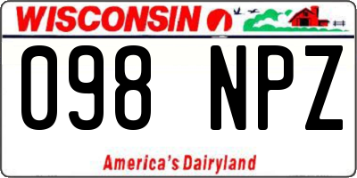 WI license plate 098NPZ