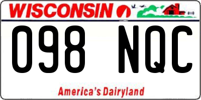 WI license plate 098NQC