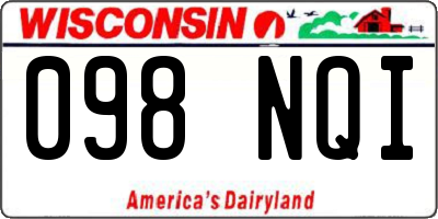 WI license plate 098NQI