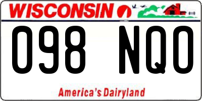 WI license plate 098NQO