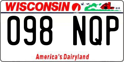 WI license plate 098NQP