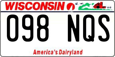 WI license plate 098NQS