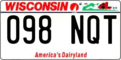 WI license plate 098NQT