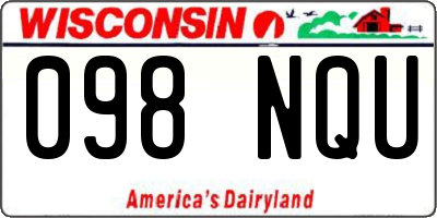 WI license plate 098NQU