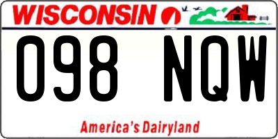 WI license plate 098NQW