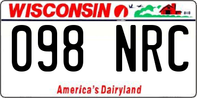 WI license plate 098NRC