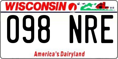 WI license plate 098NRE