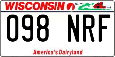 WI license plate 098NRF