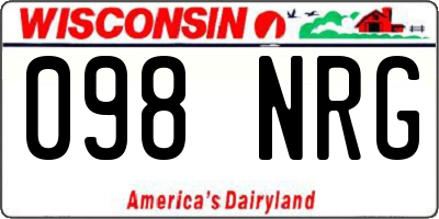 WI license plate 098NRG
