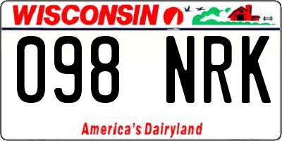 WI license plate 098NRK