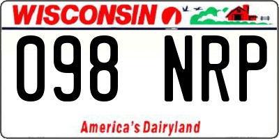 WI license plate 098NRP