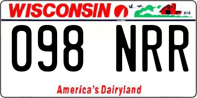 WI license plate 098NRR