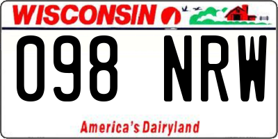 WI license plate 098NRW