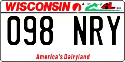 WI license plate 098NRY