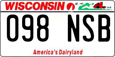 WI license plate 098NSB
